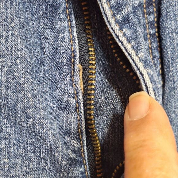 Duplex by Tyte Cropped Denim Jeans Womens 24W Studded Embroidered Wide Cuff Logo - Picture 4 of 15